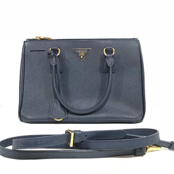 Prada Handbags - Sold Prada double zip lux tote small navy